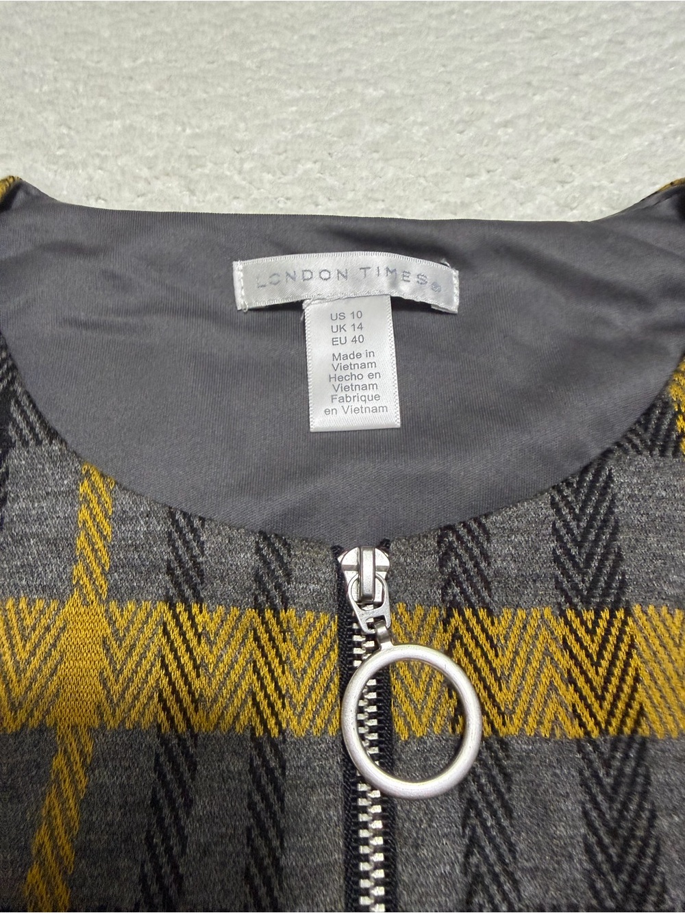 London Times Sleeveless Plaid Dress Women’s Size 10 NWT - Picture 5 of 9